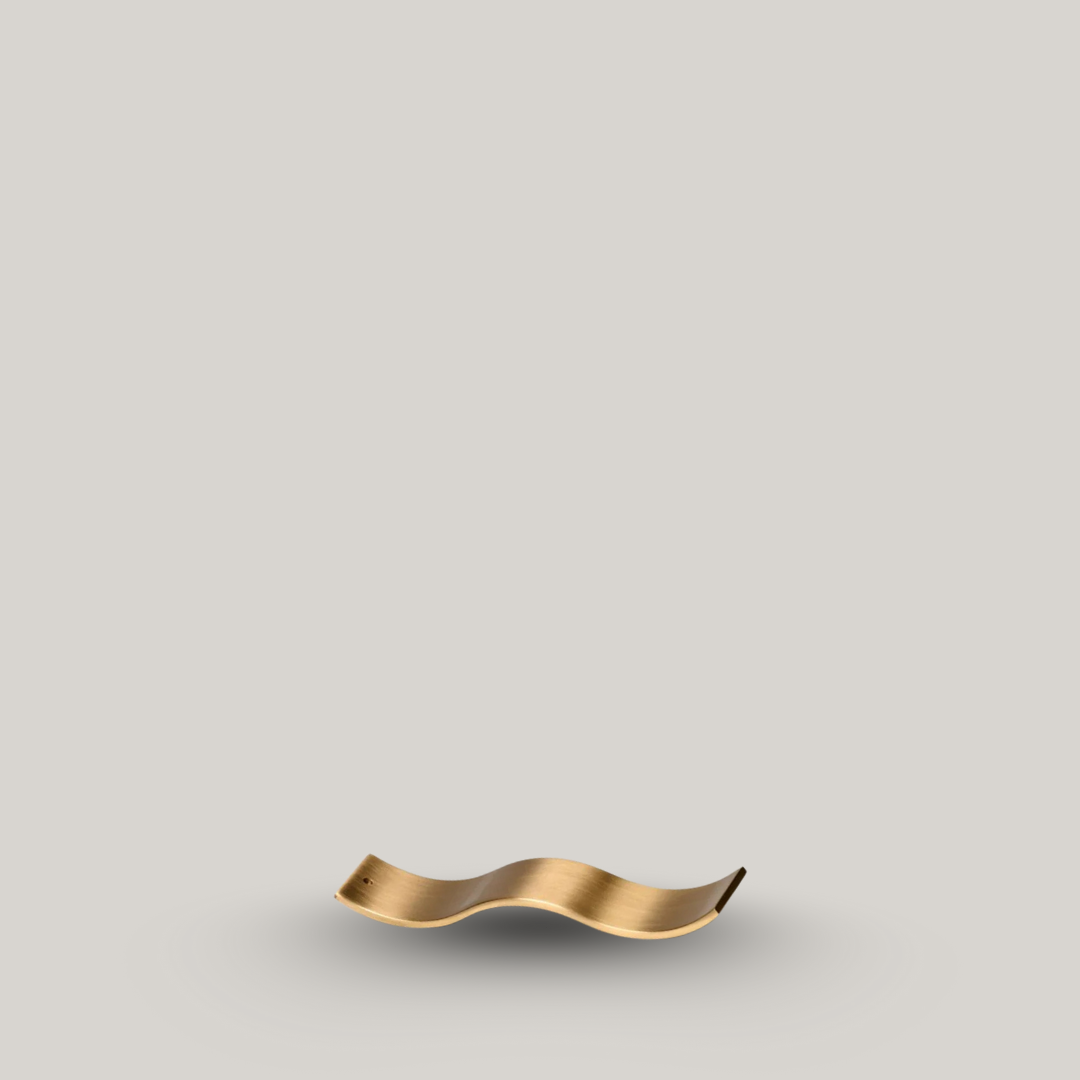 GENTLE HABITS Brass Wave Incense Holder